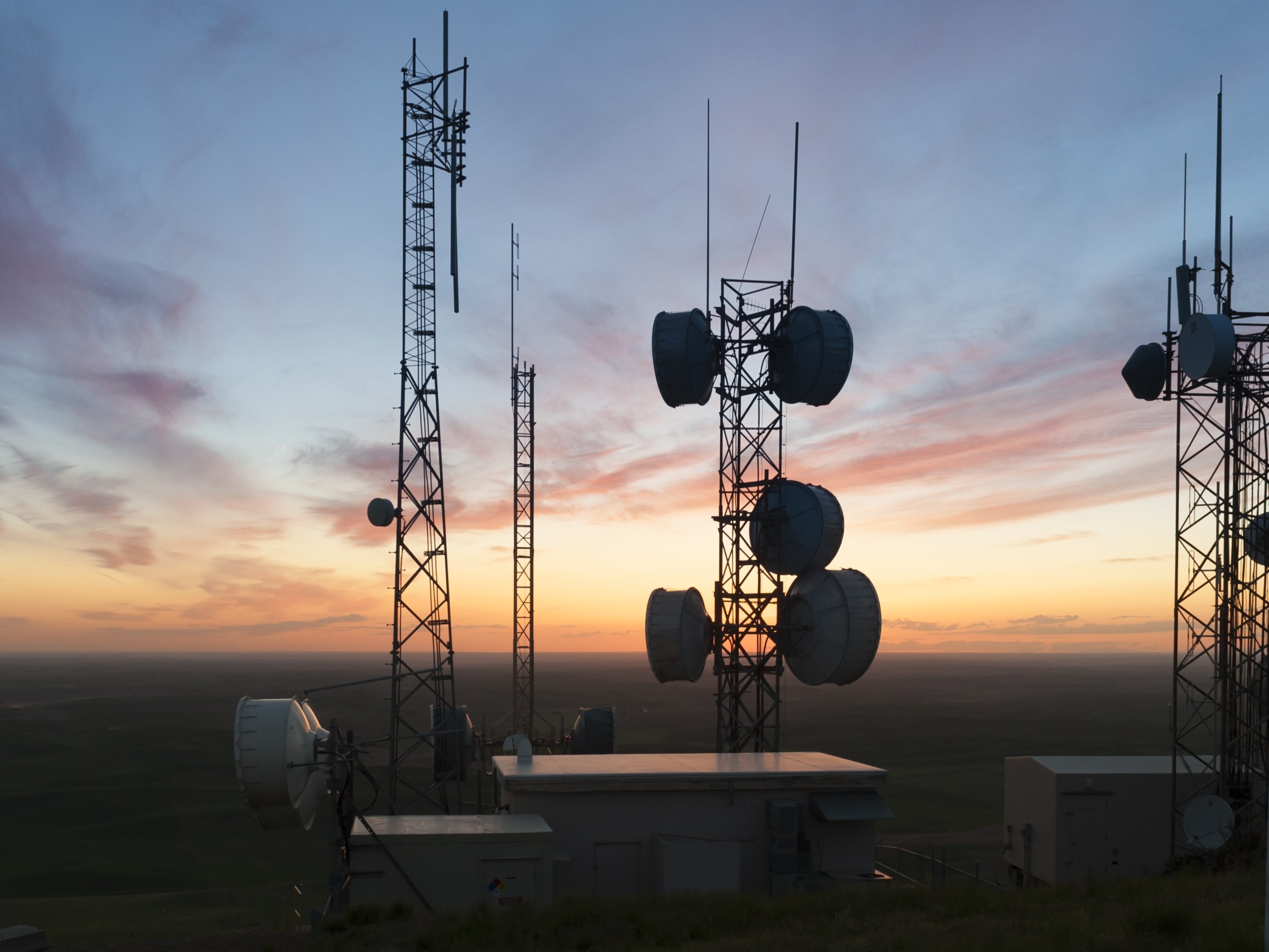  Cell towers at sunset