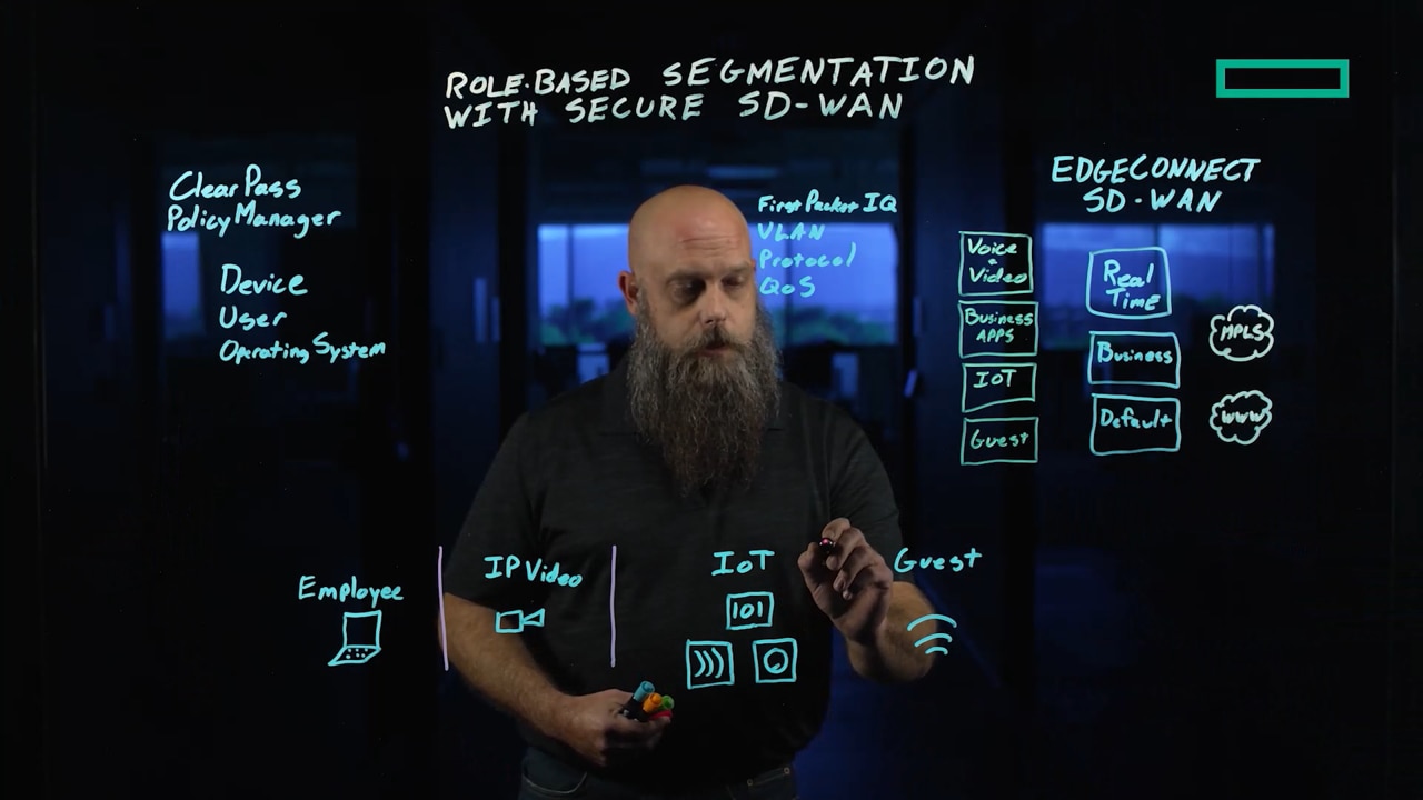 Role-based segmentation with a secure SD-WAN.